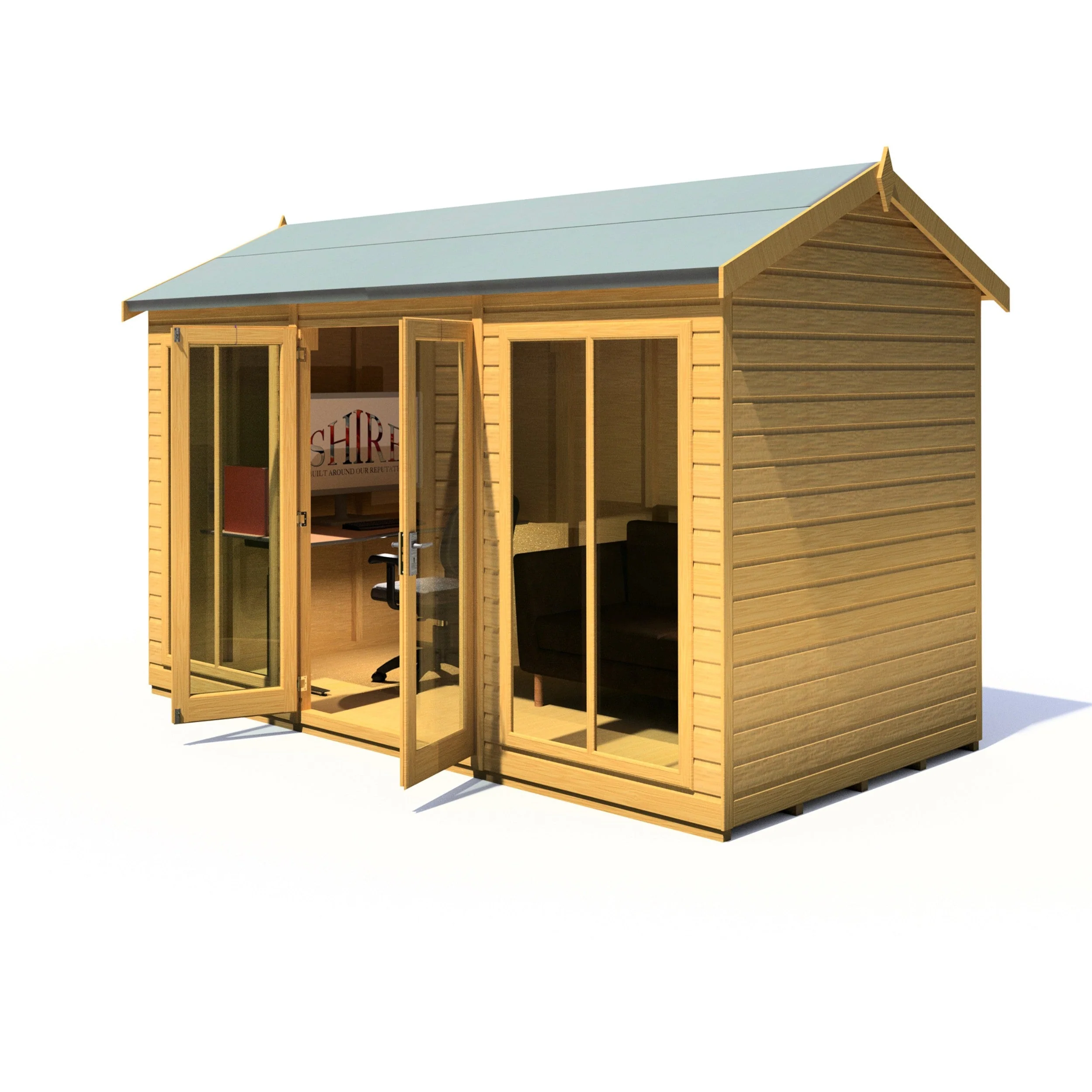 Shire Mayfield 5' 7" x 11' 8" Reverse Apex Summerhouse - Premium Dip Treated Shiplap - Image 6