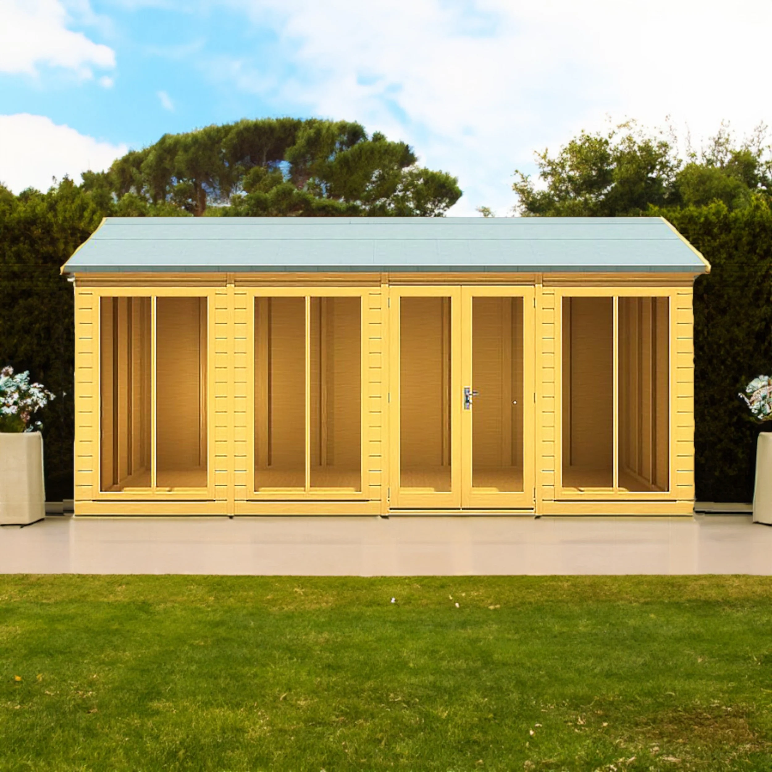 Shire Mayfield 5' 7" x 15' 7" Reverse Apex Summerhouse - Premium Dip Treated Shiplap - Image 2