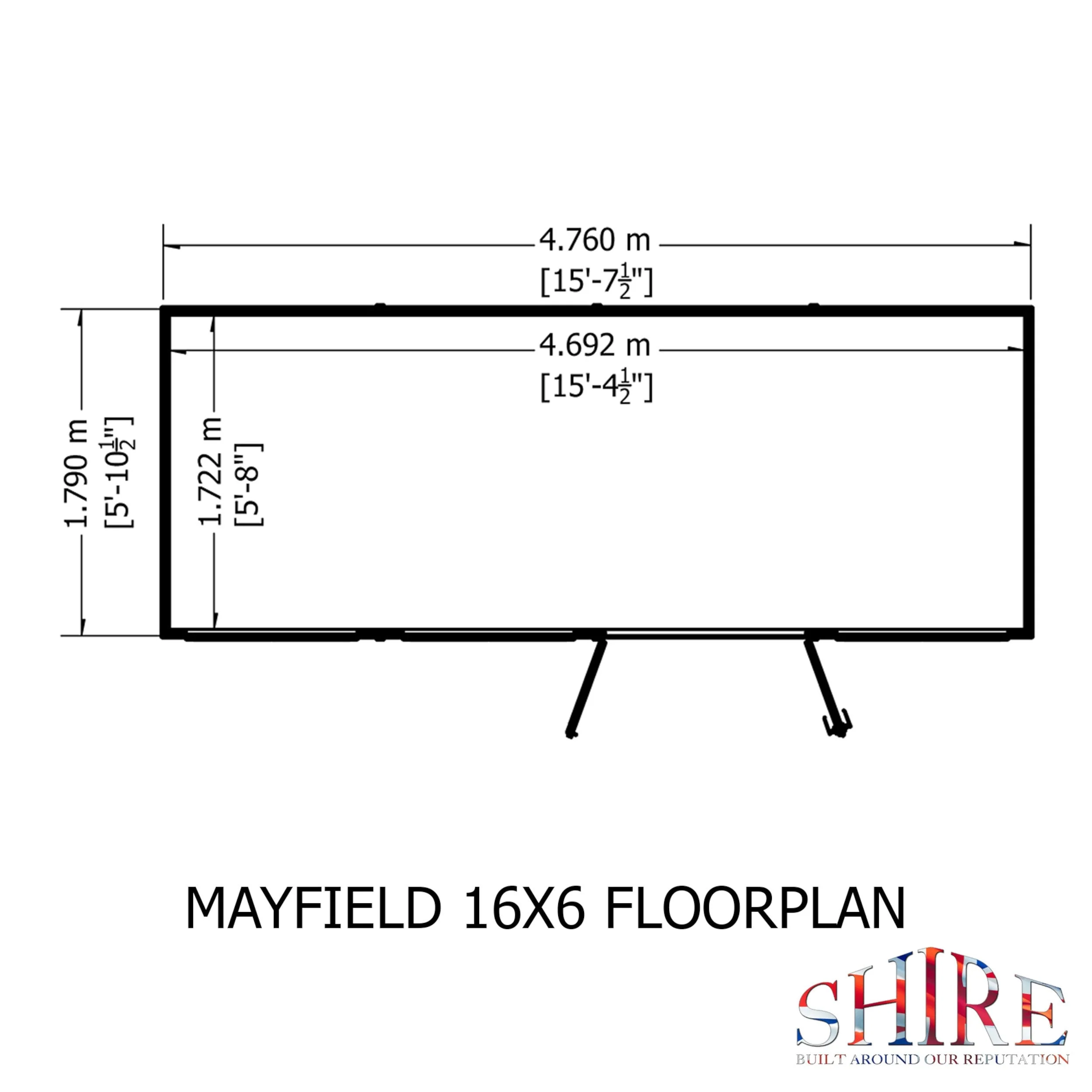 Shire Mayfield 5' 7" x 15' 7" Reverse Apex Summerhouse - Premium Dip Treated Shiplap - Image 3