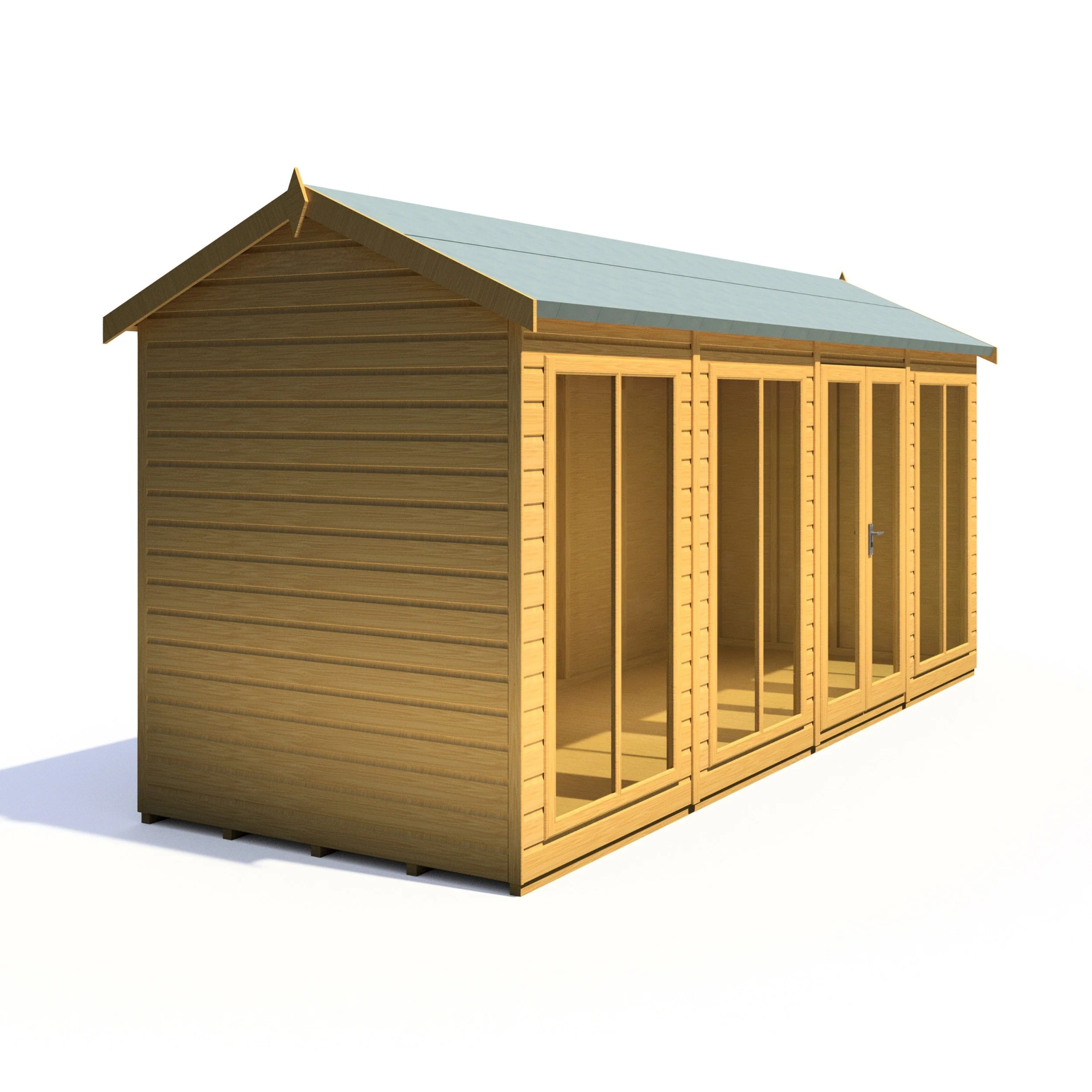 Shire Mayfield 5' 7" x 15' 7" Reverse Apex Summerhouse - Premium Dip Treated Shiplap - Image 5