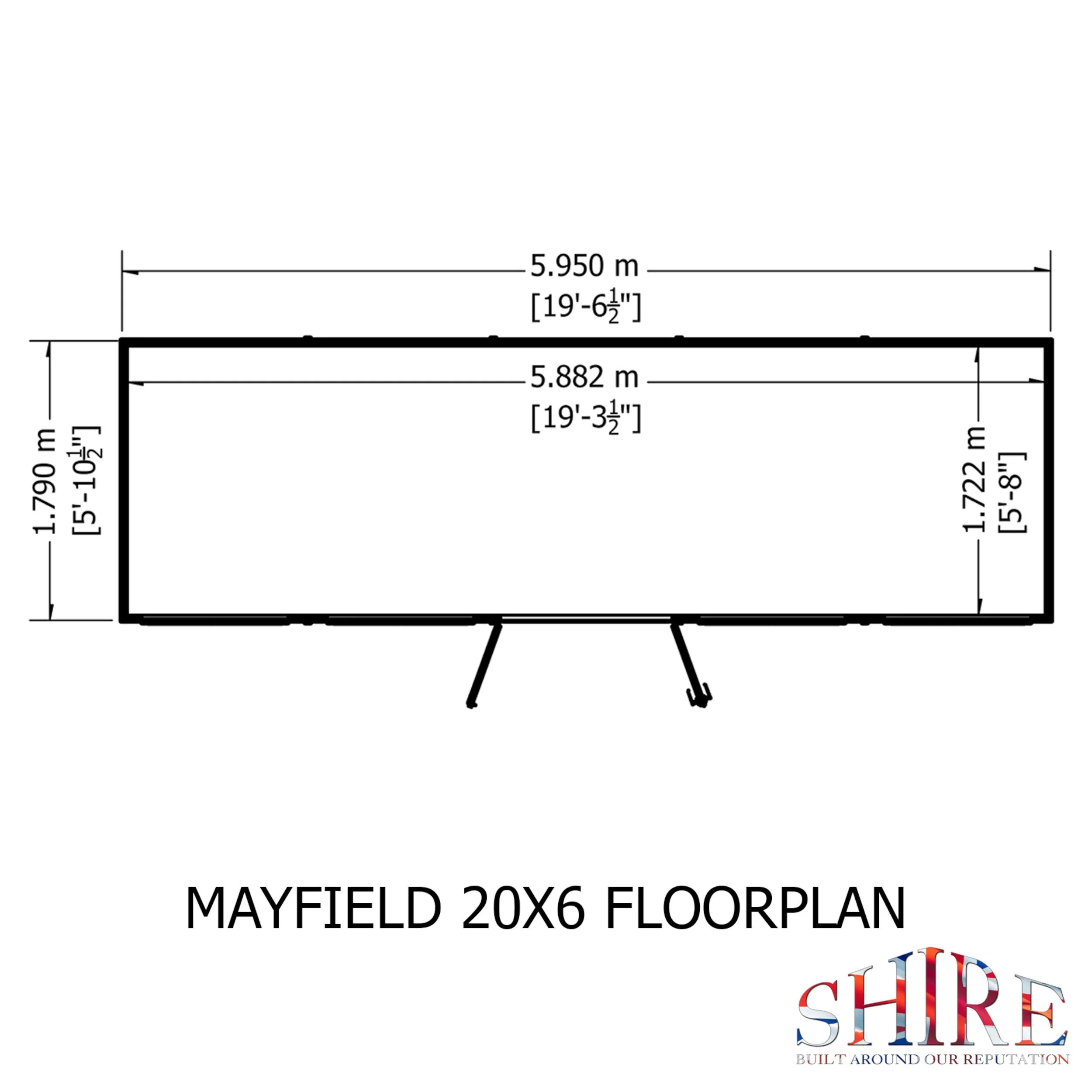 Shire Mayfield 5' 7" x 19' 6" Reverse Apex Summerhouse - Premium Dip Treated Shiplap - Image 3