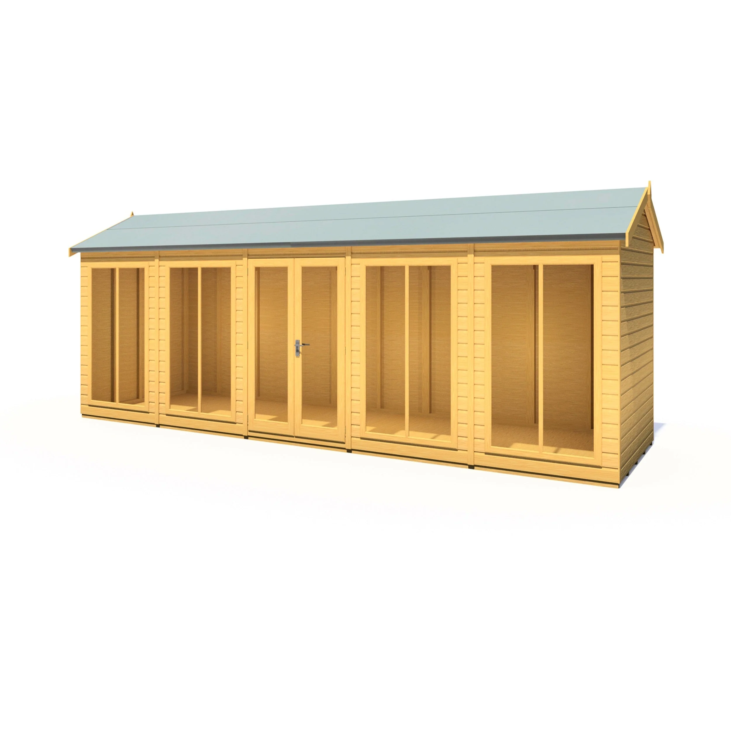 Shire Mayfield 5' 7" x 19' 6" Reverse Apex Summerhouse - Premium Dip Treated Shiplap - Image 5
