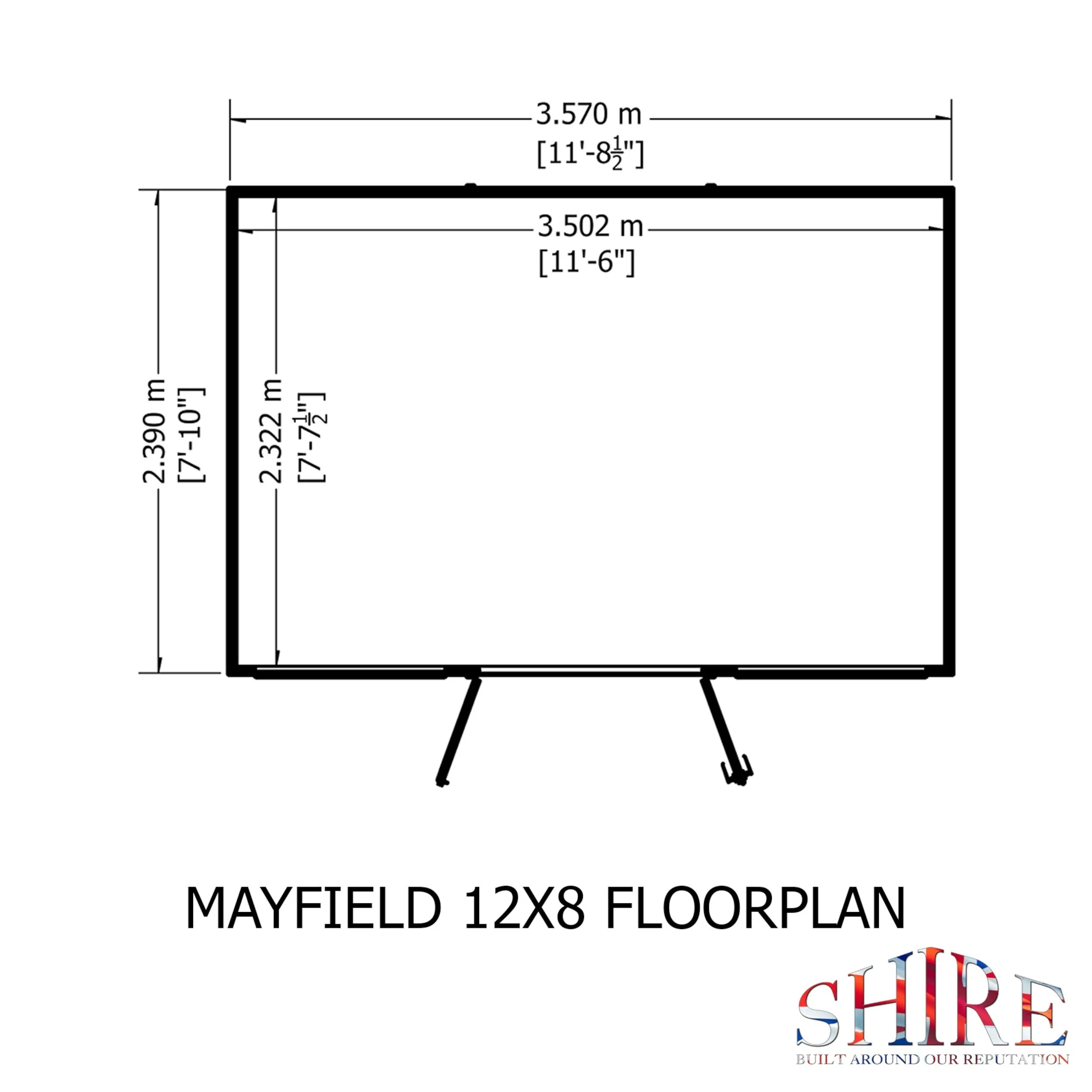 Shire Mayfield 7' 7" x 11' 8" Reverse Apex Summerhouse - Premium Dip Treated Shiplap - Image 2