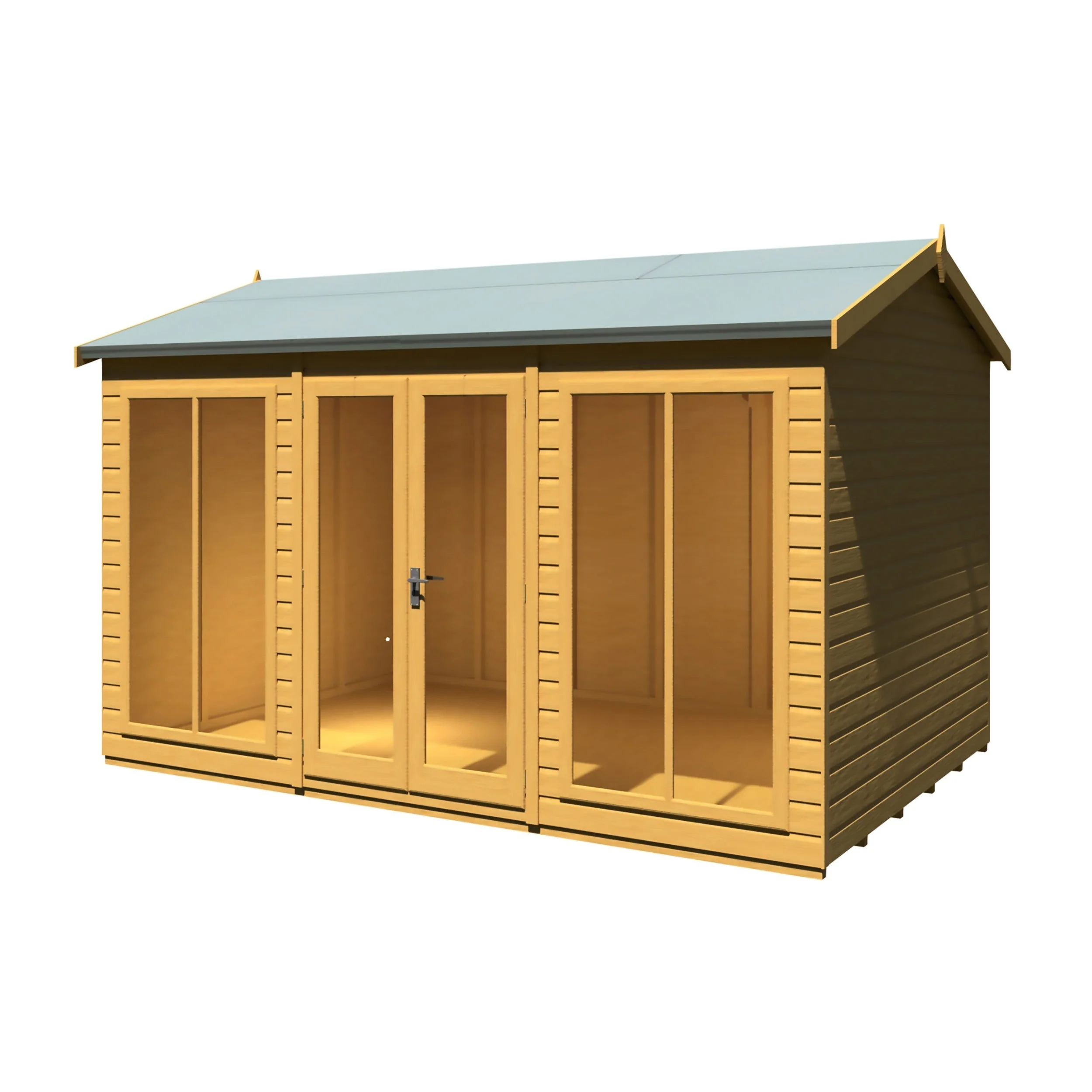 Shire Mayfield 7' 7" x 11' 8" Reverse Apex Summerhouse - Premium Dip Treated Shiplap - Image 4