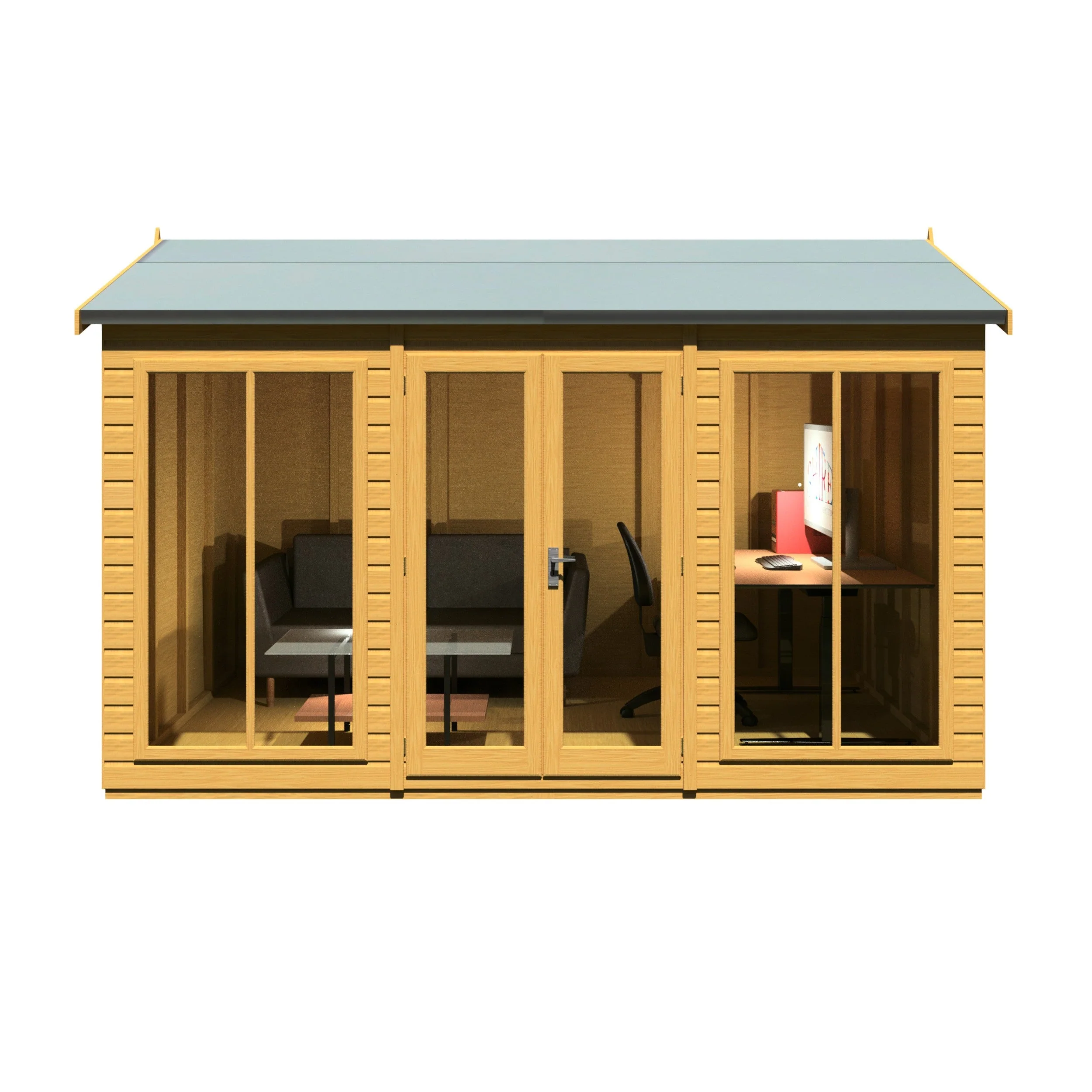 Shire Mayfield 7' 7" x 11' 8" Reverse Apex Summerhouse - Premium Dip Treated Shiplap - Image 5