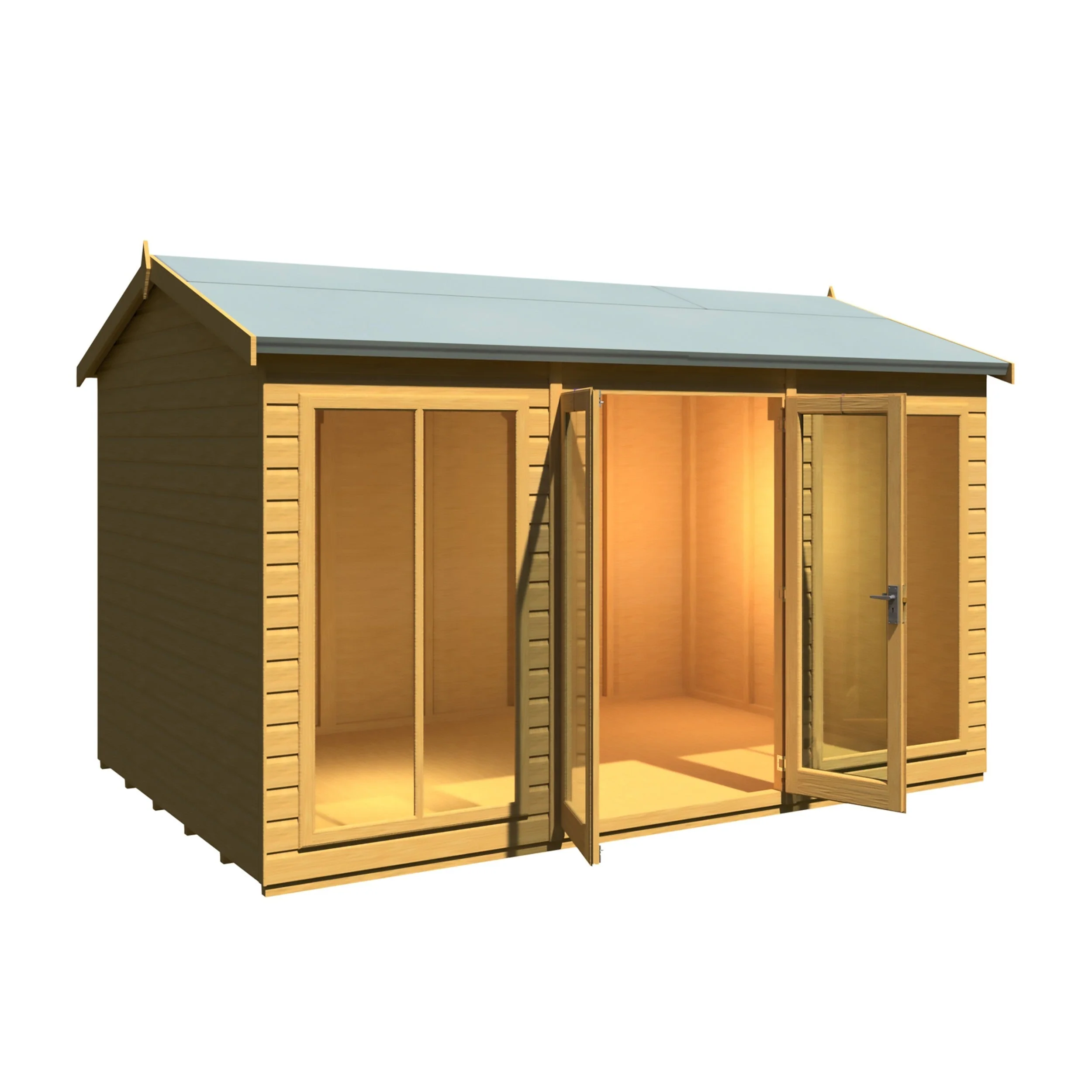 Shire Mayfield 7' 7" x 11' 8" Reverse Apex Summerhouse - Premium Dip Treated Shiplap - Image 7