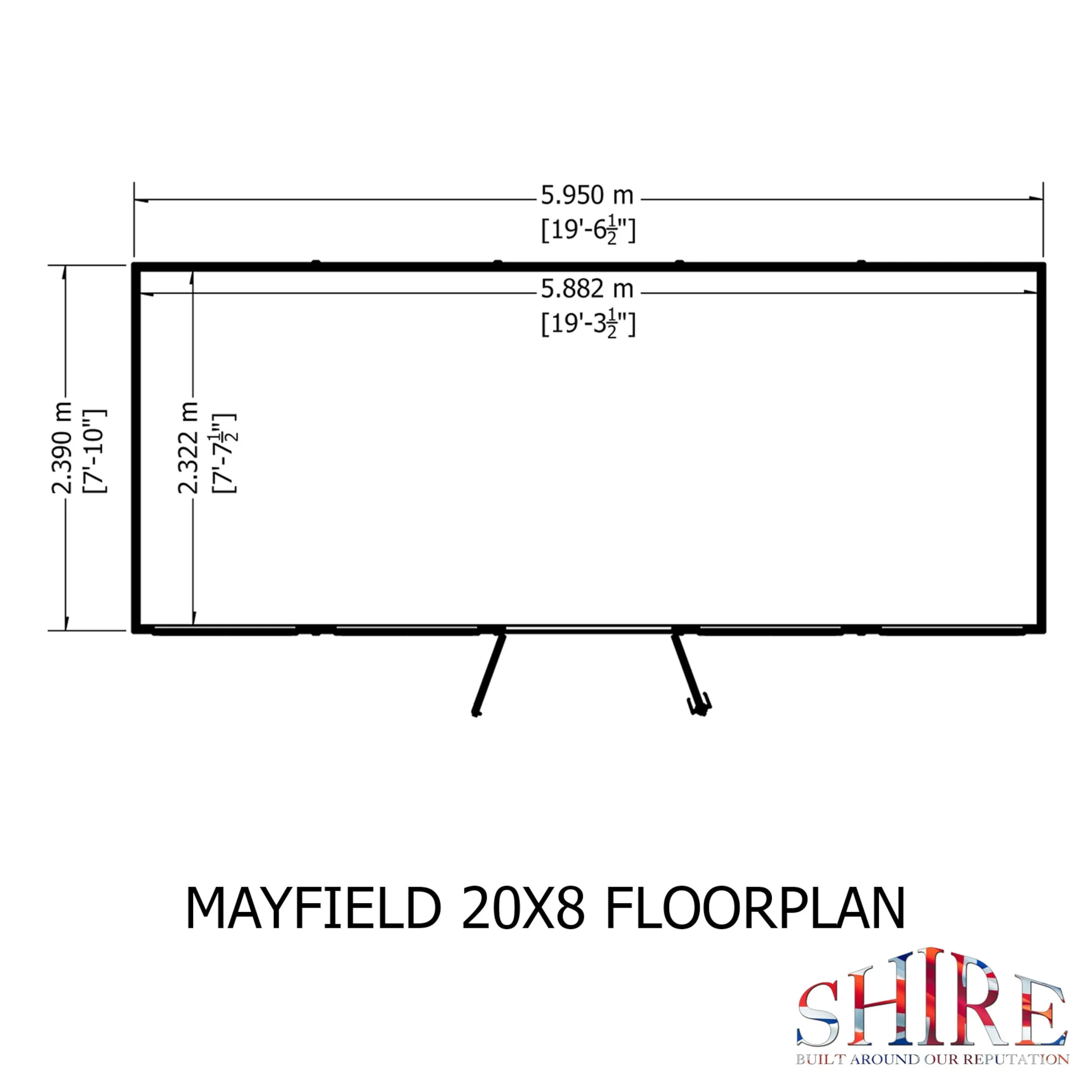Shire Mayfield 7' 7" x 19' 6" Reverse Apex Summerhouse - Premium Dip Treated Shiplap - Image 3