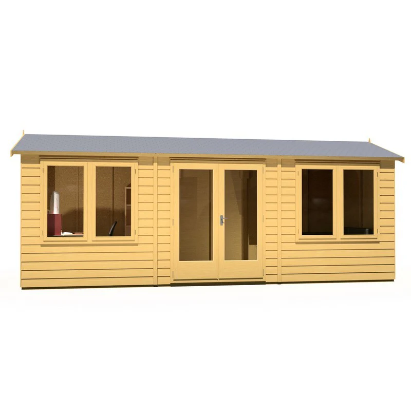 Shire Melrose 7' 10" x 19' 7" Reverse Apex Garden Office - Premium Coated Overlap - Image 2