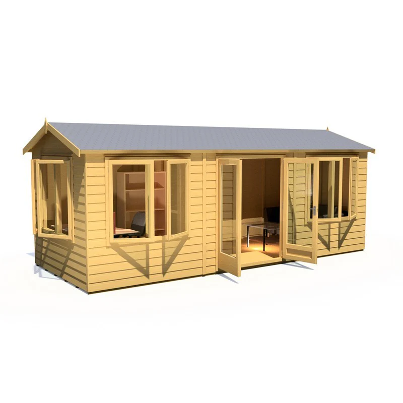 Shire Melrose 7' 10" x 19' 7" Reverse Apex Garden Office - Premium Coated Overlap - Image 6