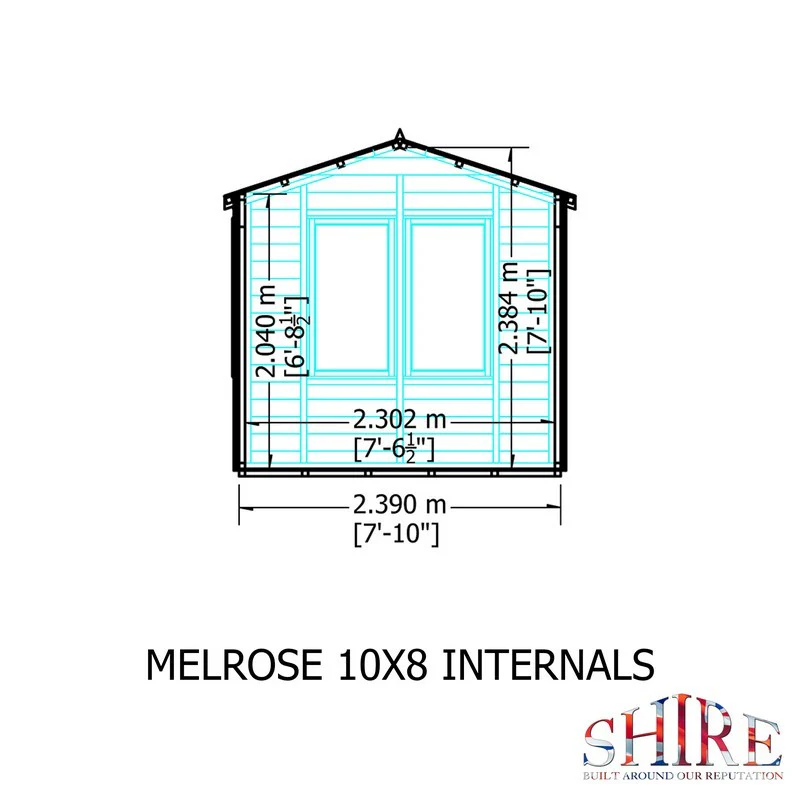 Shire Melrose 7' 10" x 9' 9" Reverse Apex Garden Office - Premium Coated Overlap - Image 10