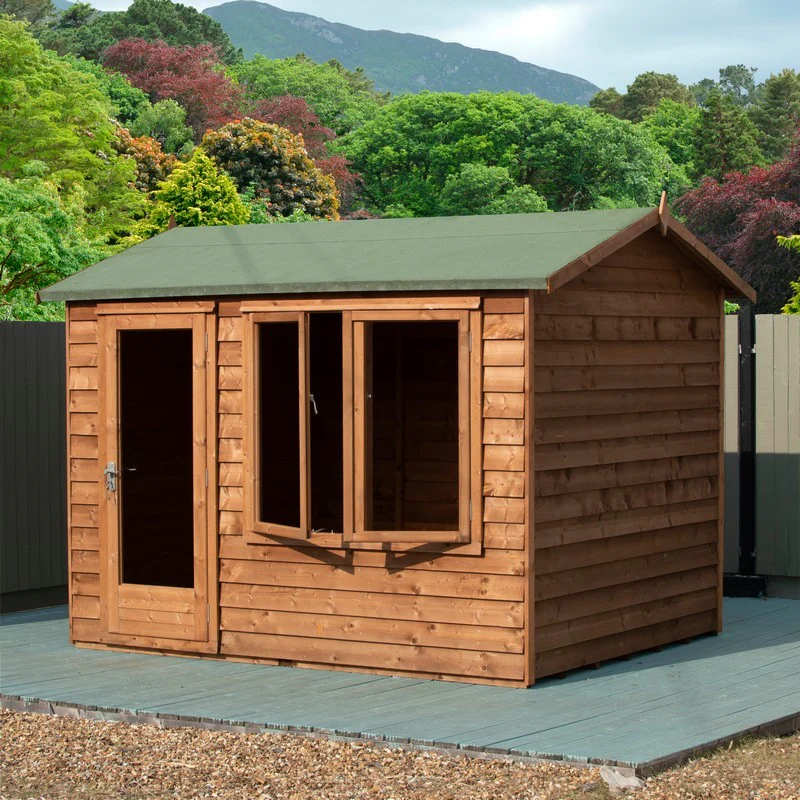 Shire Melrose 7' 10" x 9' 9" Reverse Apex Garden Office - Premium Coated Overlap - Image 2
