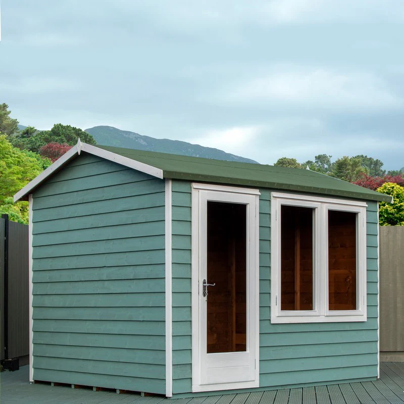 Shire Melrose 7' 10" x 9' 9" Reverse Apex Garden Office - Premium Coated Overlap - Image 6
