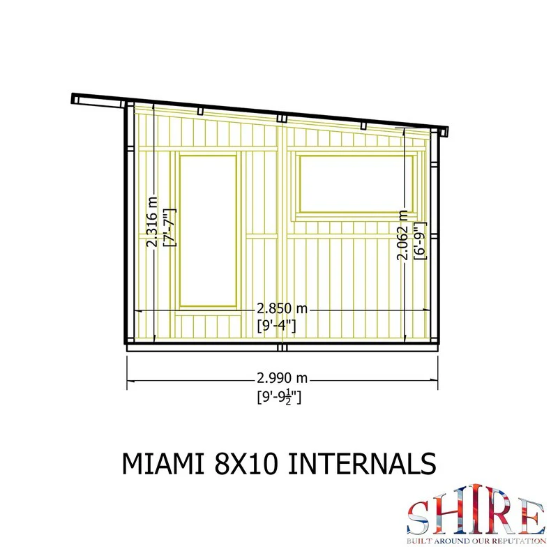 Shire Miami 9' 9" x 8' 4" Pent Summerhouse - Premium Dip Treated Shiplap - Image 10