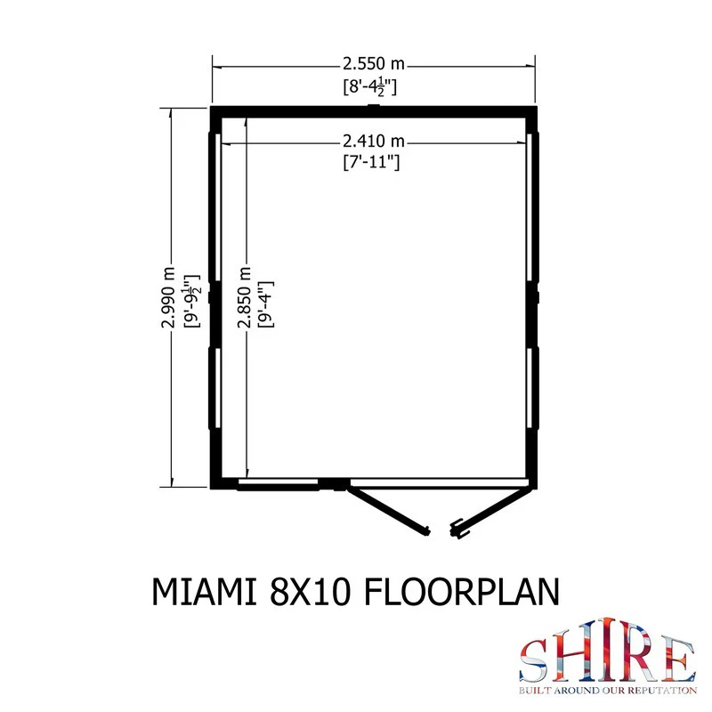 Shire Miami 9' 9" x 8' 4" Pent Summerhouse - Premium Dip Treated Shiplap - Image 7