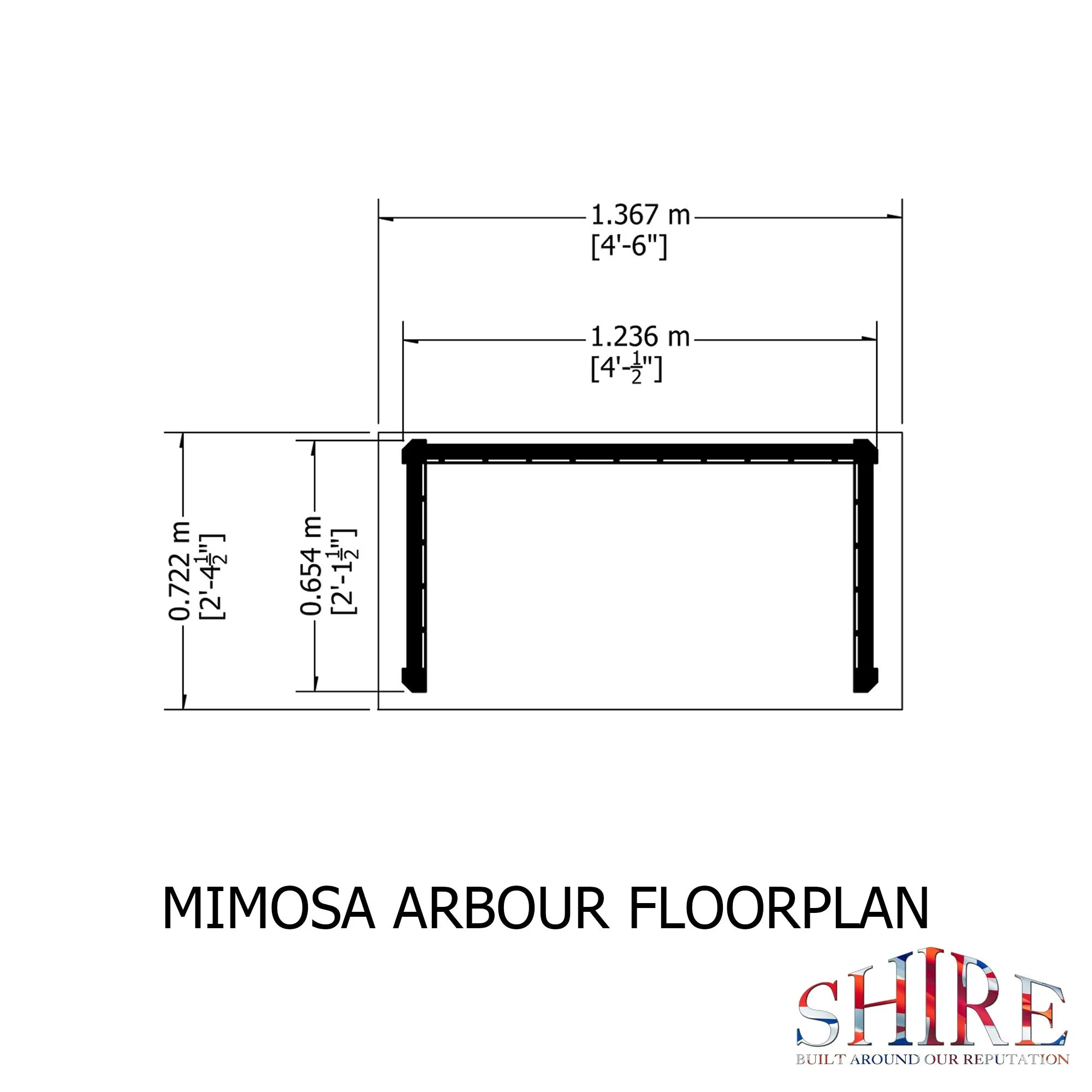 Shire Mimosa Garden Arbour 4' x 2' - Image 3