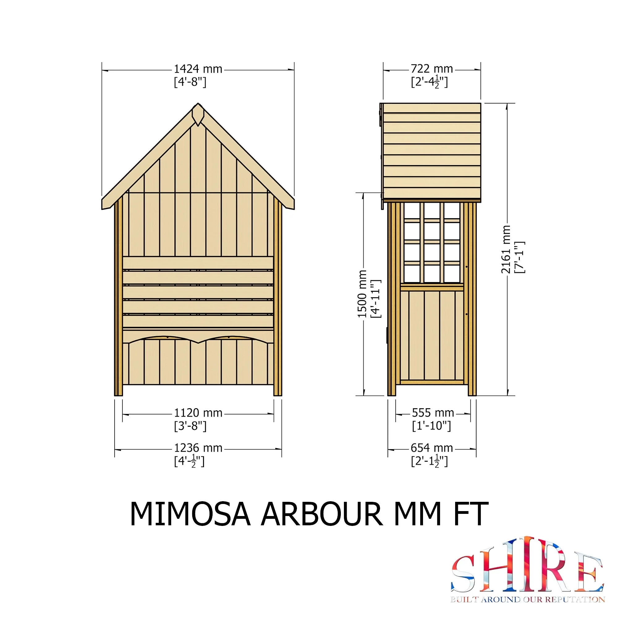 Shire Mimosa Garden Arbour 4' x 2' - Image 4