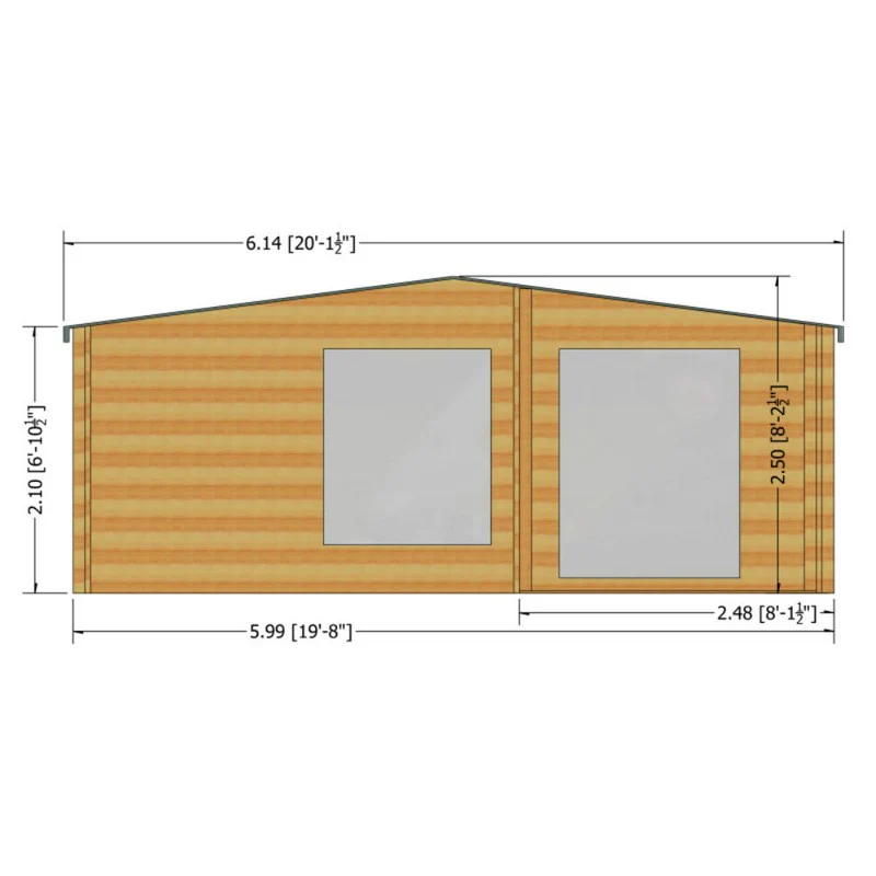 Shire New Forest 19' 4" x 12' 7" Apex Log Cabin - Premium 70mm Cladding Tongue & Groove - Image 7