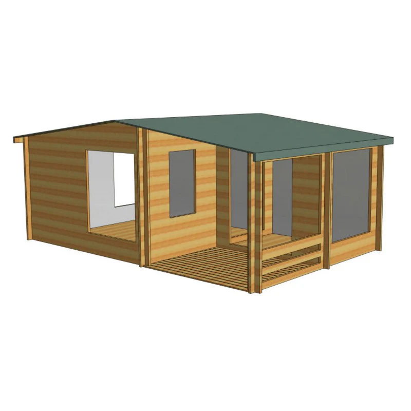 Shire New Forest 19' 4" x 12' 7" Apex Log Cabin - Premium 70mm Cladding Tongue & Groove - Image 9