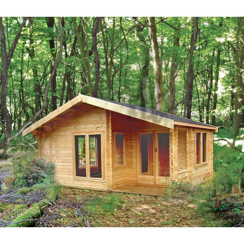 Shire New Forest 19' 7" x 12' 9" Apex Log Cabin - Premium 44mm Cladding Tongue & Groove - Image 2