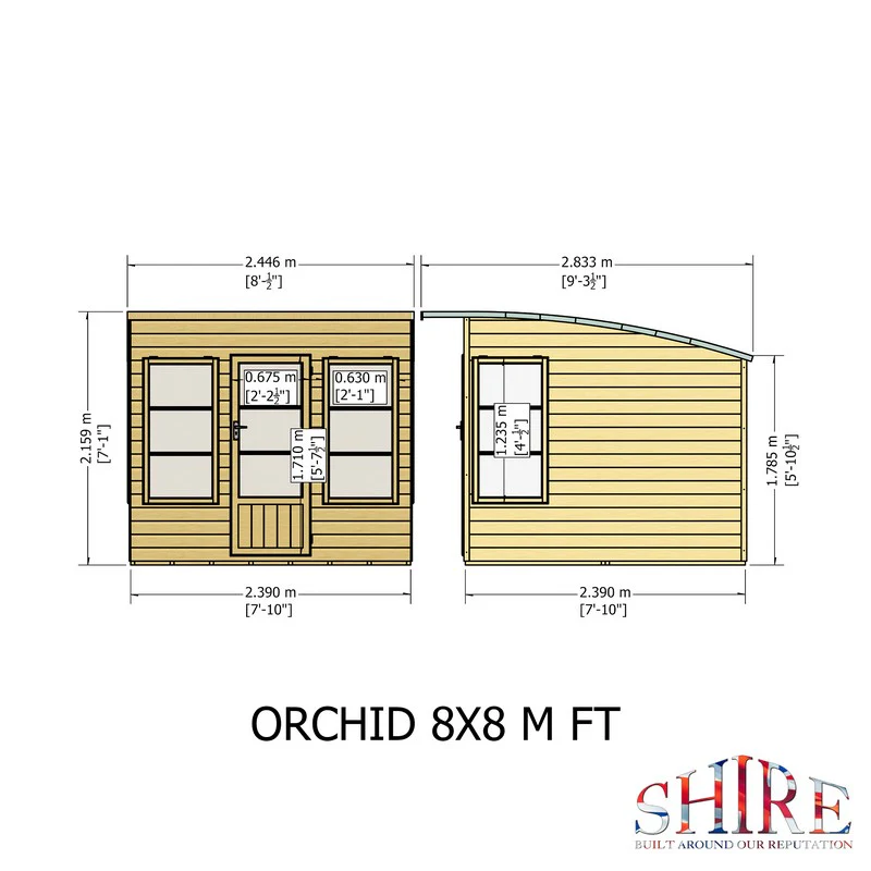 Shire Orchid 7' 7" x 7' 10" Curved Summerhouse - Premium Dip Treated Shiplap - Image 10