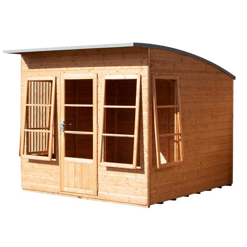 Shire Orchid 7' 7" x 7' 10" Curved Summerhouse - Premium Dip Treated Shiplap - Image 2