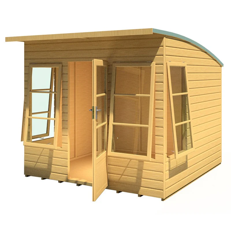 Shire Orchid 7' 7" x 7' 10" Curved Summerhouse - Premium Dip Treated Shiplap - Image 3