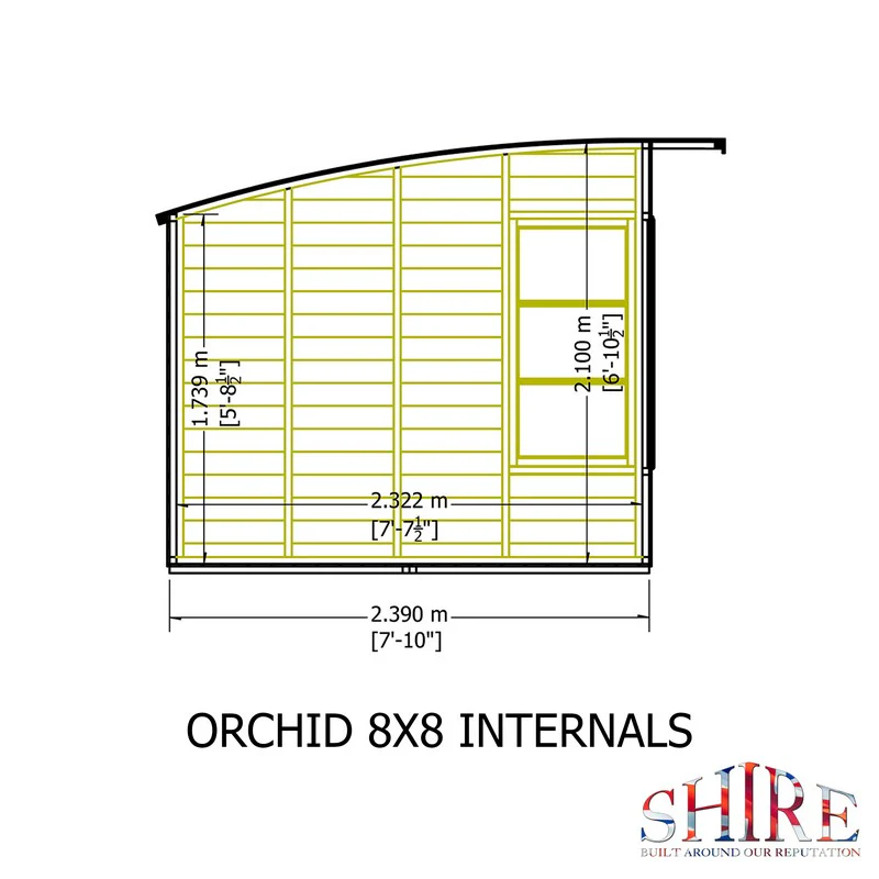 Shire Orchid 7' 7" x 7' 10" Curved Summerhouse - Premium Dip Treated Shiplap - Image 9