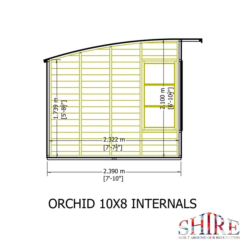Shire Orchid 7' 7" x 9' 9" Curved Summerhouse - Premium Dip Treated Shiplap - Image 10