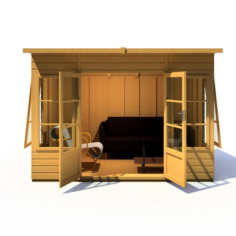 Shire Orchid 7' 7" x 9' 9" Curved Summerhouse - Premium Dip Treated Shiplap - Image 2