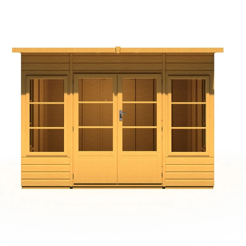 Shire Orchid 7' 7" x 9' 9" Curved Summerhouse - Premium Dip Treated Shiplap - Image 3