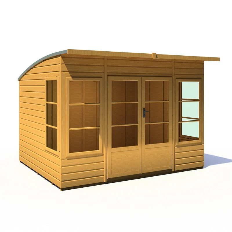Shire Orchid 7' 7" x 9' 9" Curved Summerhouse - Premium Dip Treated Shiplap - Image 6