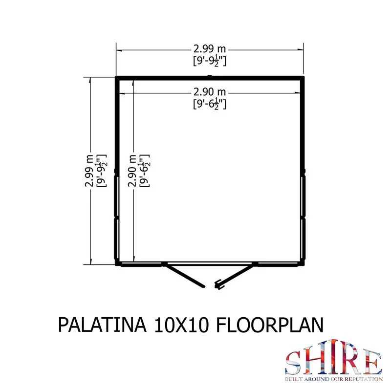 Shire Palatina 10' 4" x 10' 4" Pyramid Hip Summerhouse - Premium Dip Treated Shiplap - Image 7