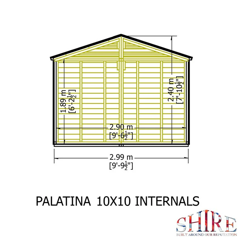 Shire Palatina 10' 4" x 10' 4" Pyramid Hip Summerhouse - Premium Dip Treated Shiplap - Image 8