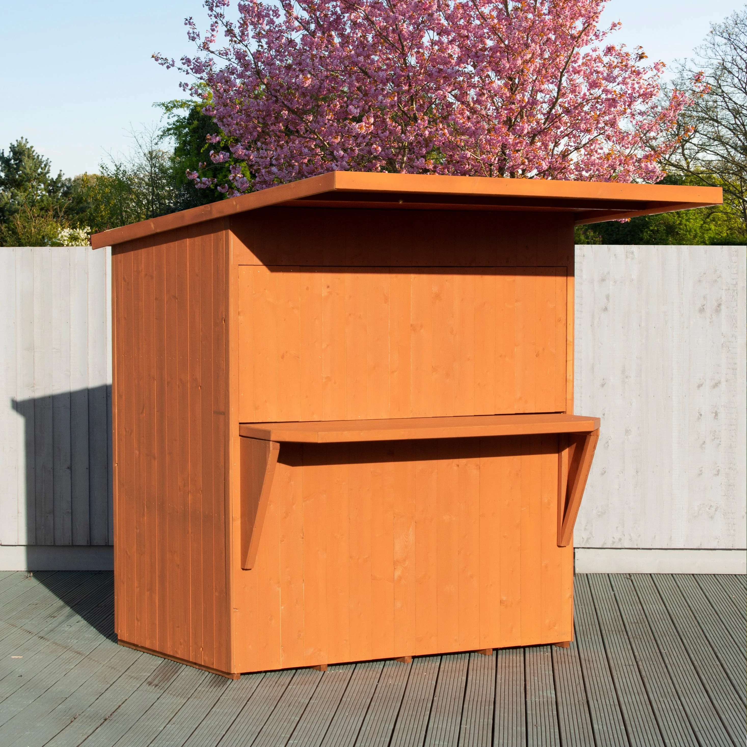 Paradise 3' 8" x 5' 10" Pent Garden Bar - Premium Dip Treated Shiplap - Image 6
