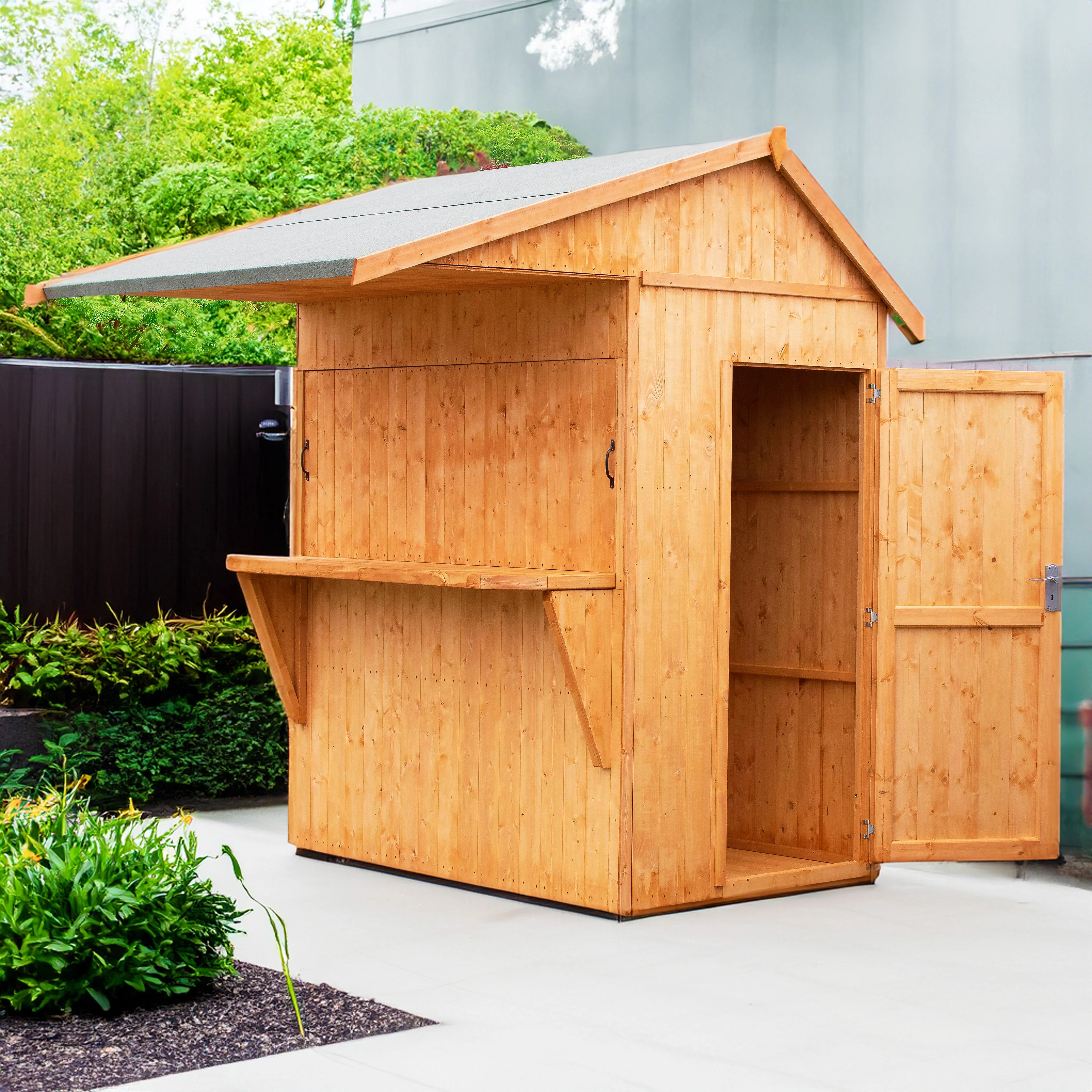 Paradise 3' 8" x 5' 10" Reverse Apex Shed - Premium Dip Treated Shiplap - Image 2