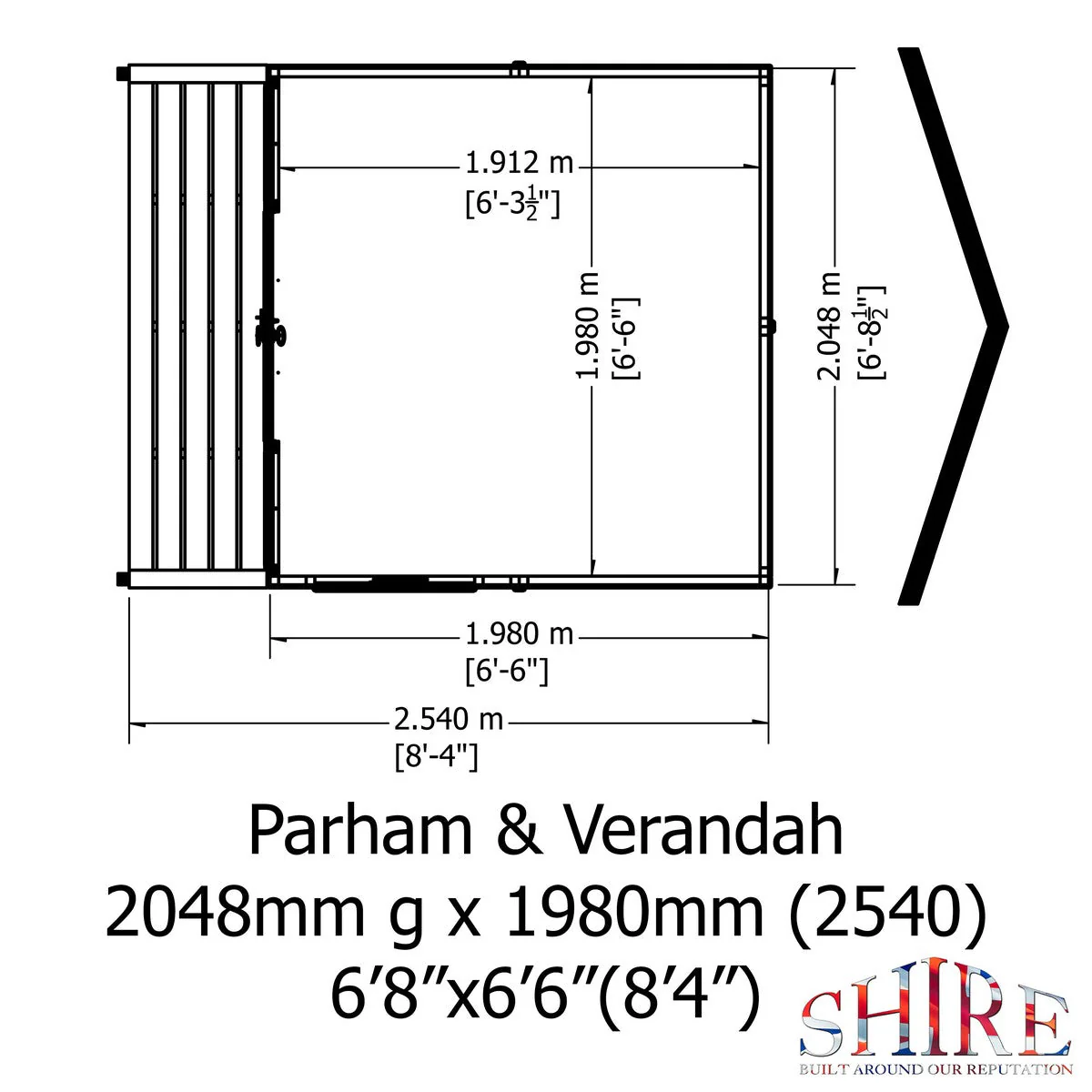 Shire Parham 6' 3" x 6' 8" Apex Summerhouse - Premium Dip Treated Shiplap - Image 3
