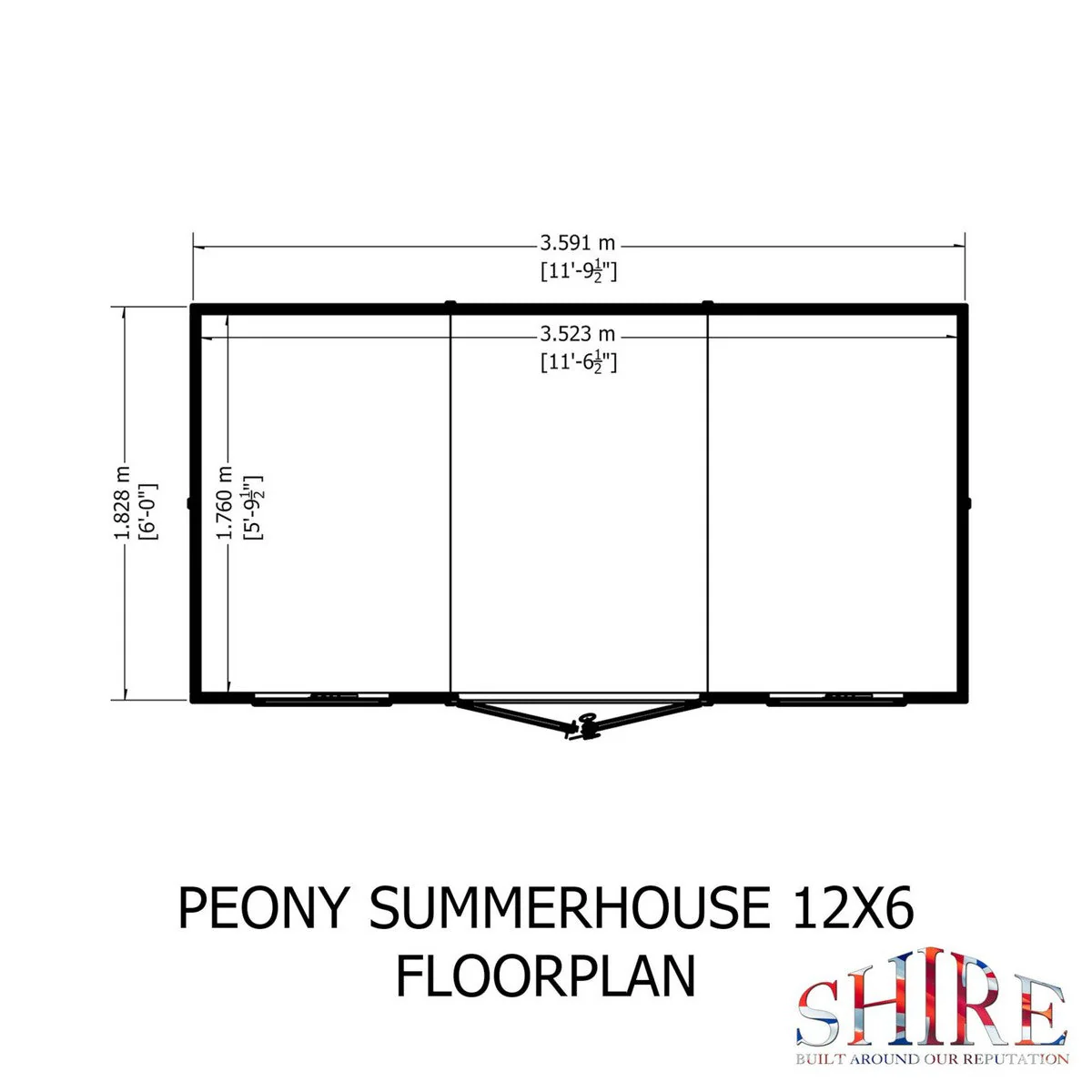 Shire Peony 5' 9" x 11' 9" Pent Summerhouse - Premium Dip Treated Shiplap - Image 10