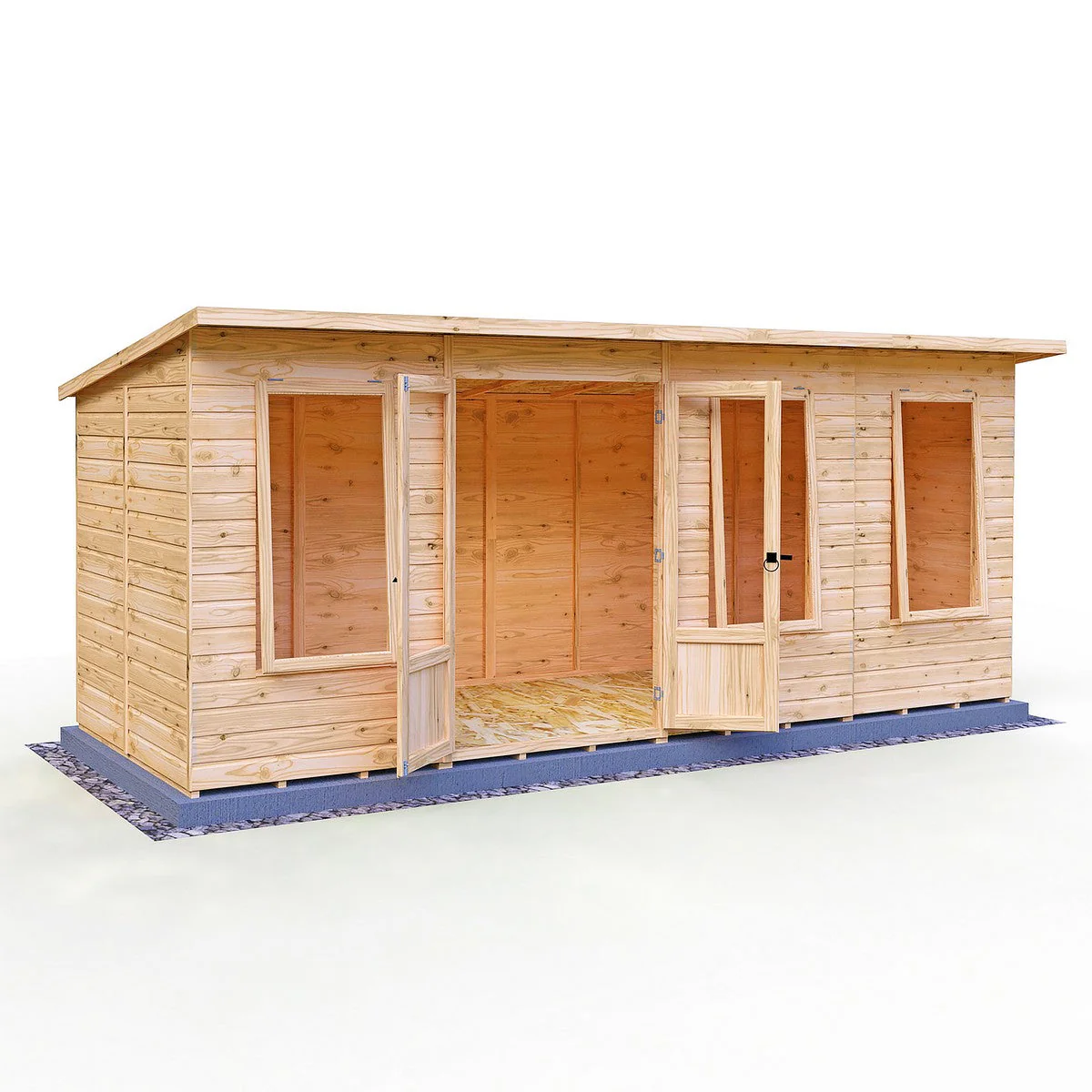 Shire Peony 5' 9" x 15' 8" Pent Summerhouse - Premium Dip Treated Shiplap - Image 2