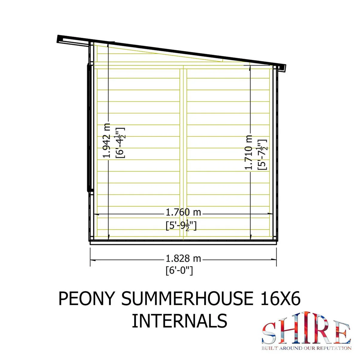 Shire Peony 5' 9" x 15' 8" Pent Summerhouse - Premium Dip Treated Shiplap - Image 9