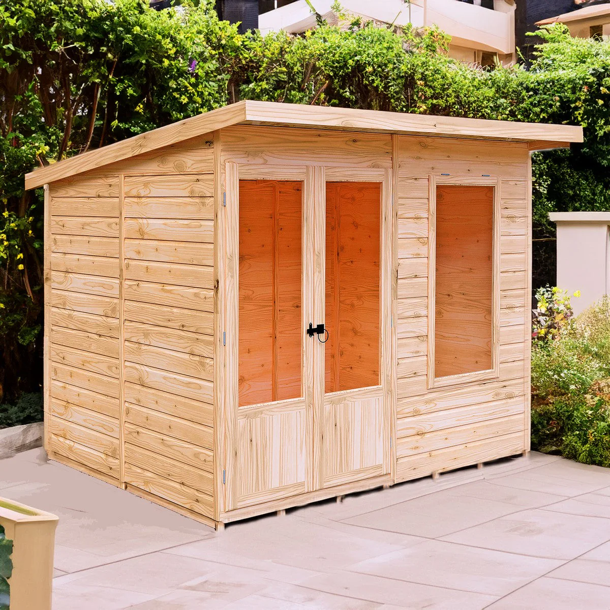 Shire Peony 5' 9" x 7' 10" Pent Summerhouse - Premium Dip Treated Shiplap - Image 4