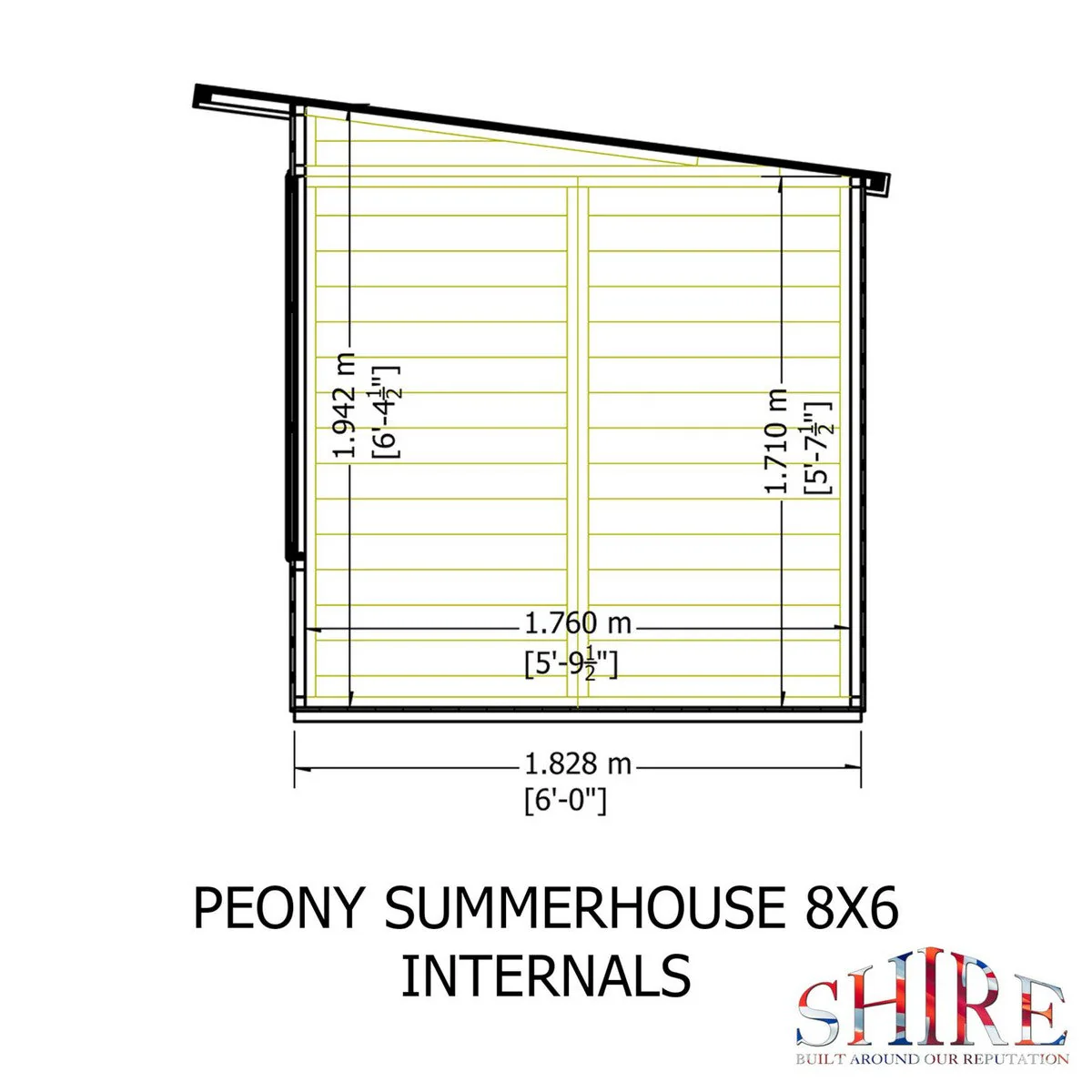 Shire Peony 5' 9" x 7' 10" Pent Summerhouse - Premium Dip Treated Shiplap - Image 7