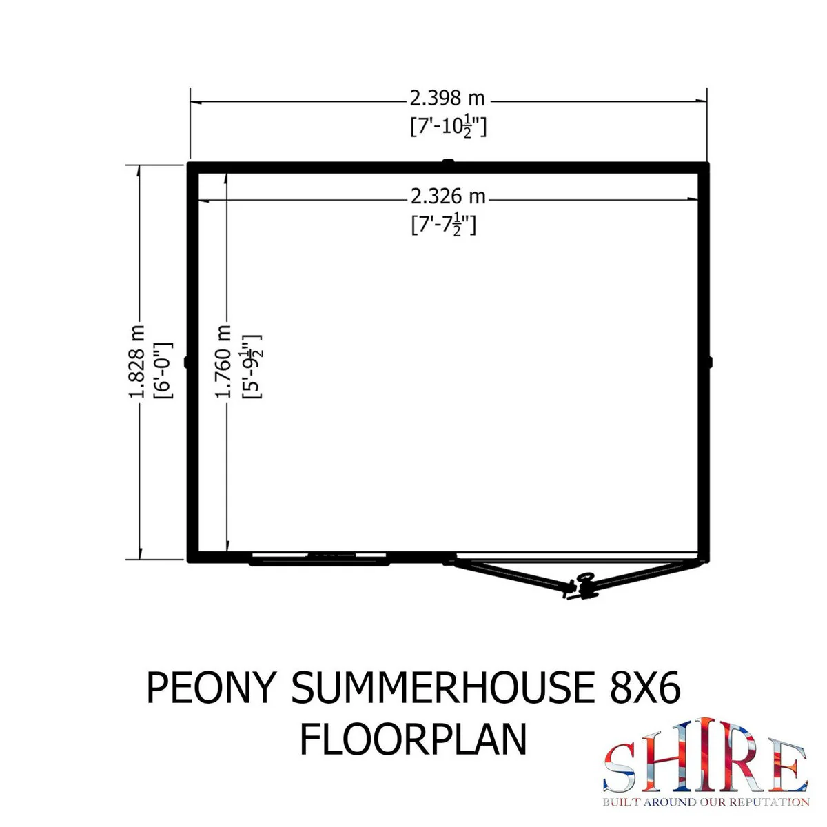 Shire Peony 5' 9" x 7' 10" Pent Summerhouse - Premium Dip Treated Shiplap - Image 8