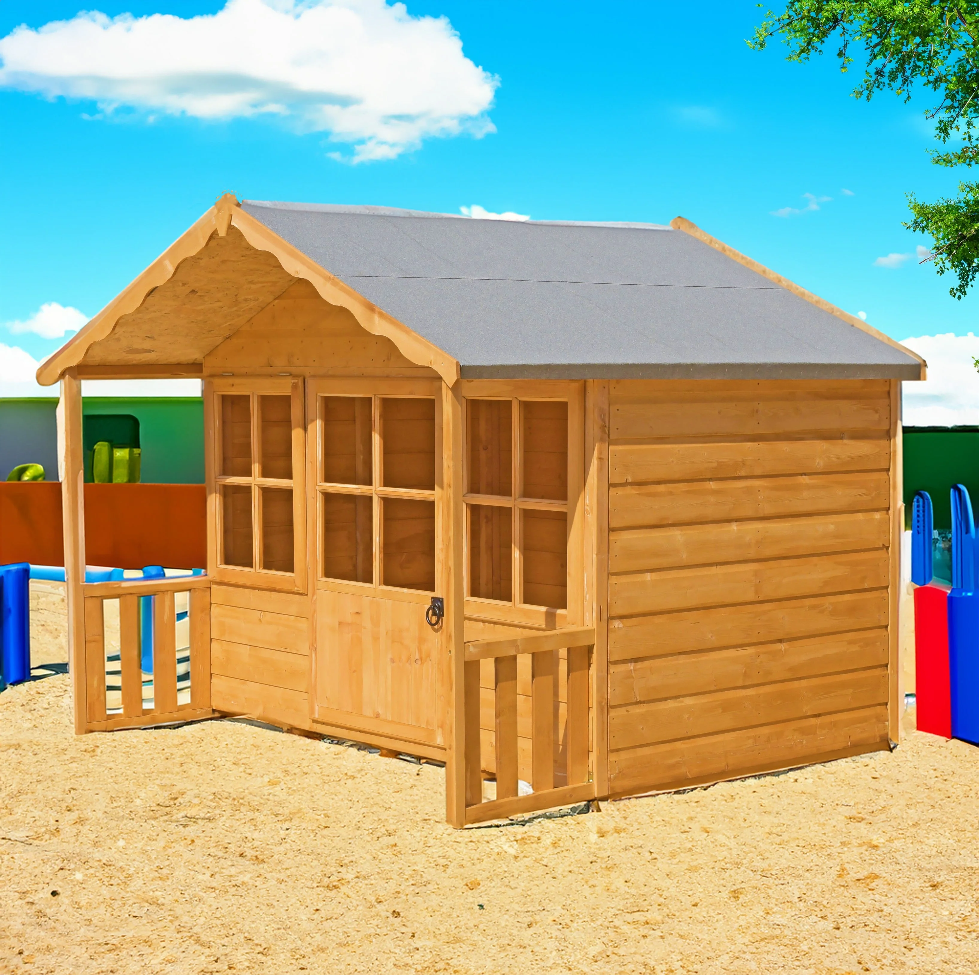 Pixie 3' 8" x 5' 10" Apex Children's Playhouse - Premium Dip Treated Shiplap - Image 2