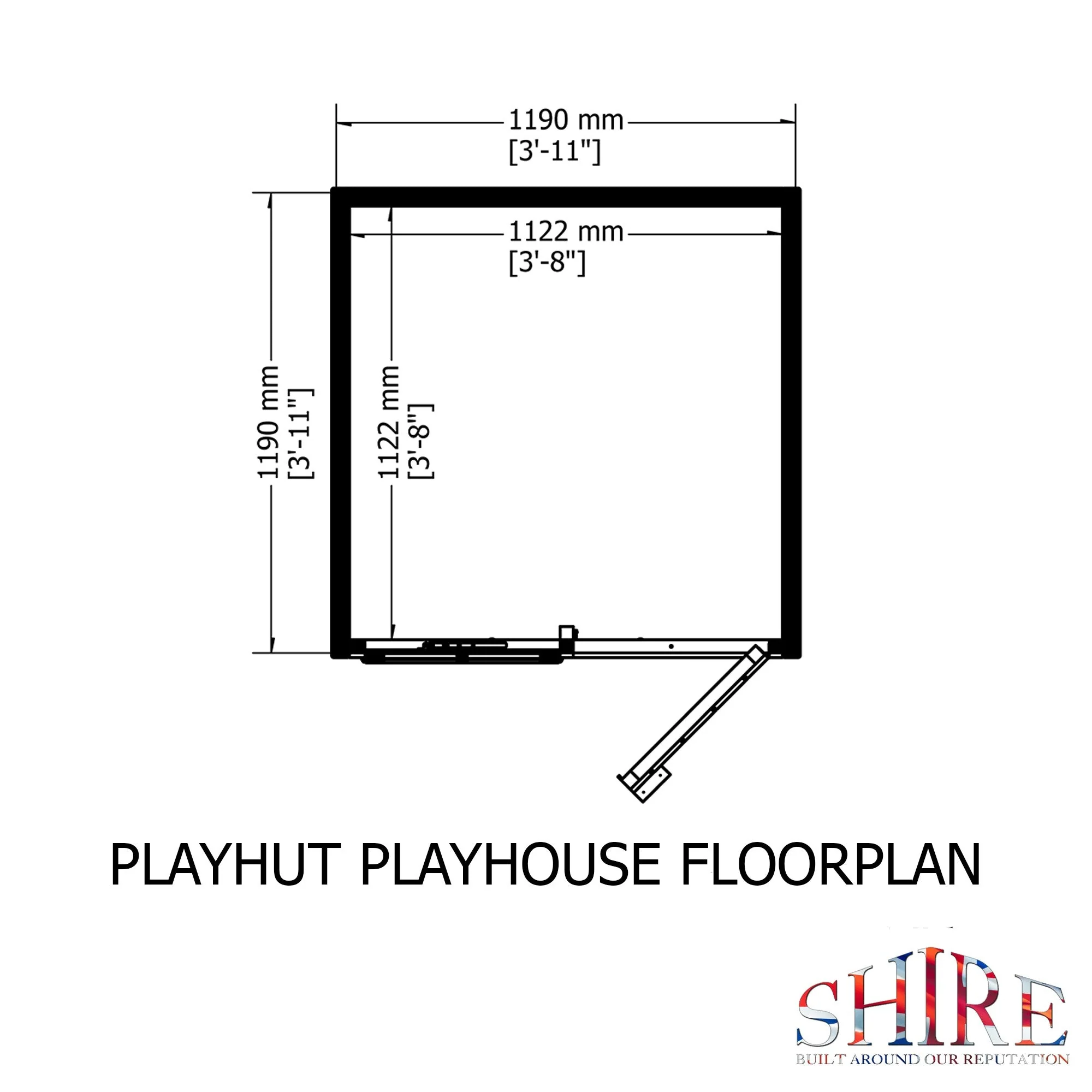 Playhut 3' 8" x 3' 10" Apex Children's Playhouse - Premium Dip Treated Shiplap - Image 3
