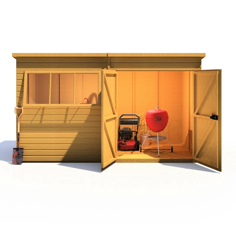 Shire Ranger 5' 10" x 11' 9" Pent Shed - Classic Coated Shiplap - Image 2