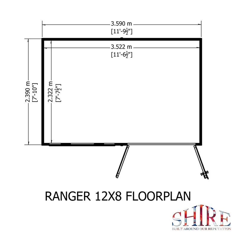 Shire Ranger 7' 10" x 11' 9" Pent Shed - Premium Coated Shiplap - Image 7