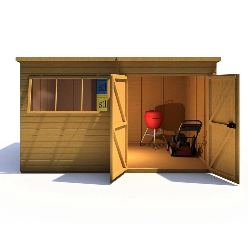 Shire Ranger 9' 9" x 11' 9" Pent Shed - Premium Coated Shiplap - Image 2