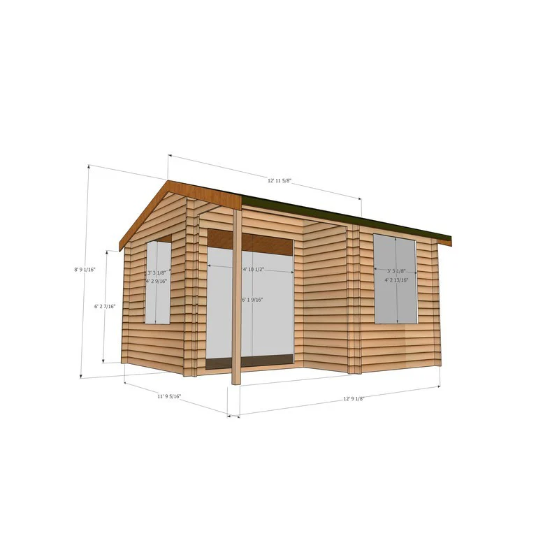 Shire Ringwood 11' 9" x 12' 9" Reverse Apex Log Cabin - Premium 28mm Cladding Tongue & Groove - Image 7