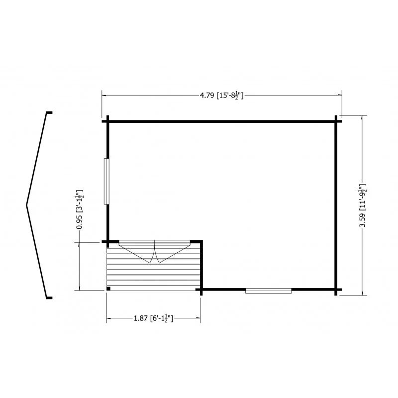 Shire Ringwood 11' 9" x 15' 8" Reverse Apex Log Cabin - Premium 28mm Cladding Tongue & Groove - Image 10