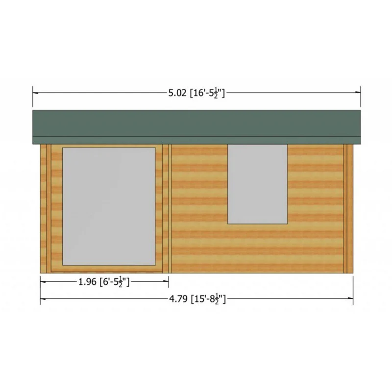 Shire Ringwood 11' 9" x 15' 8" Reverse Apex Log Cabin - Premium 28mm Cladding Tongue & Groove - Image 7